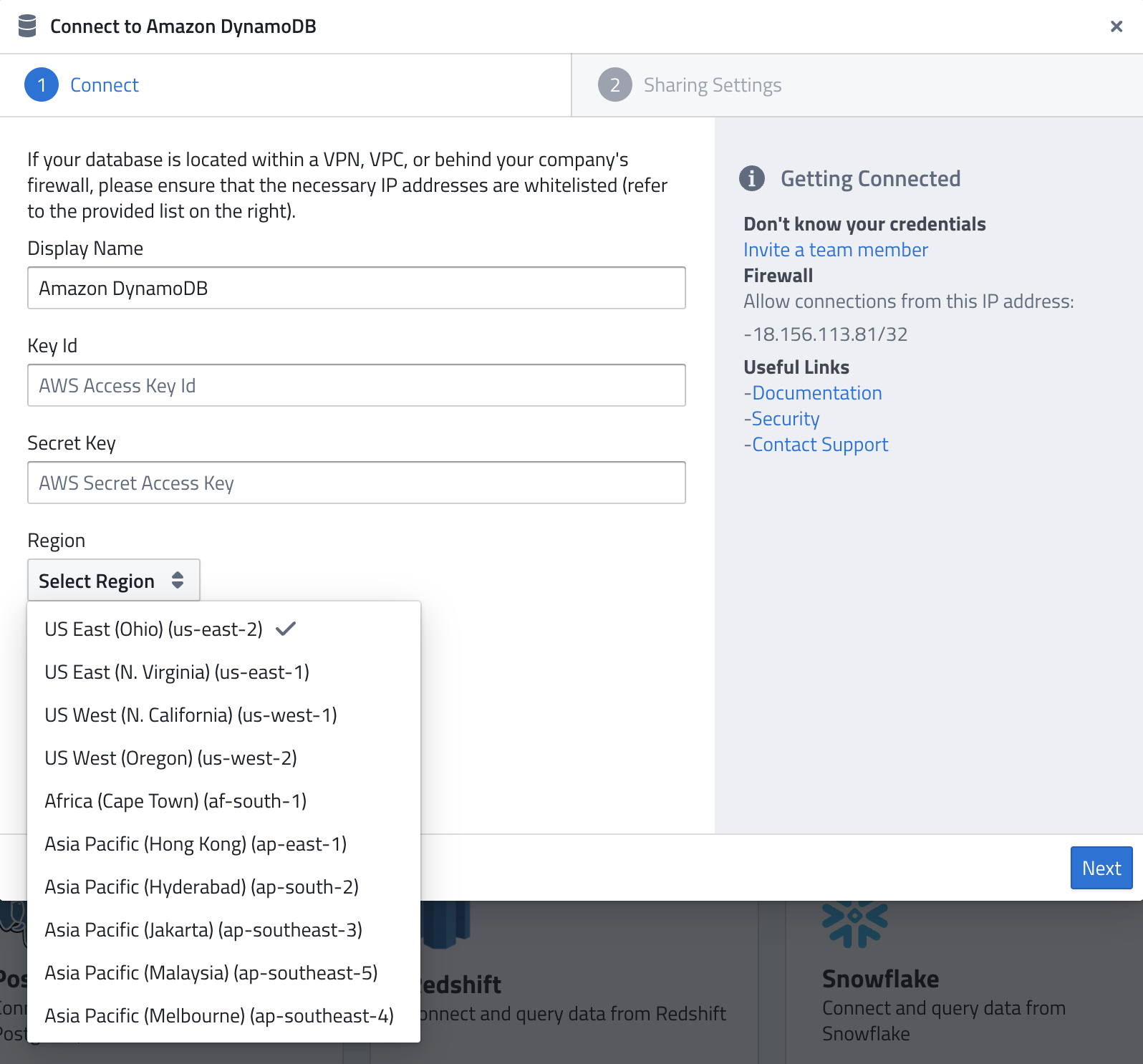 Connect to Amazon DynamoDB