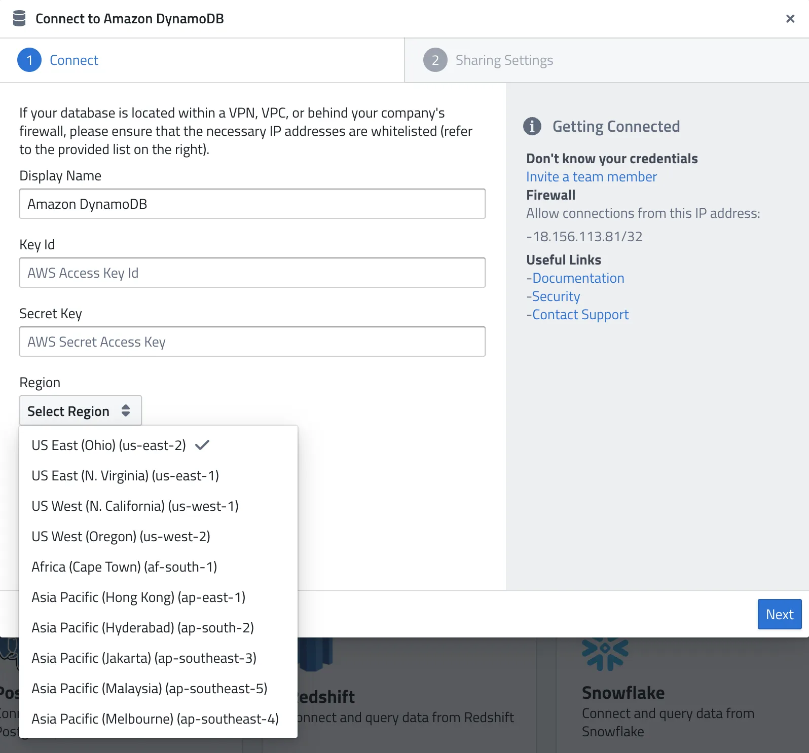 Connect to Amazon DynamoDB