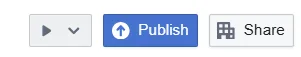 Publish button in the report header