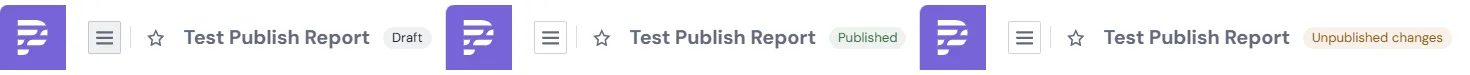 The three publish states: Draft, Published, Unpublished changes